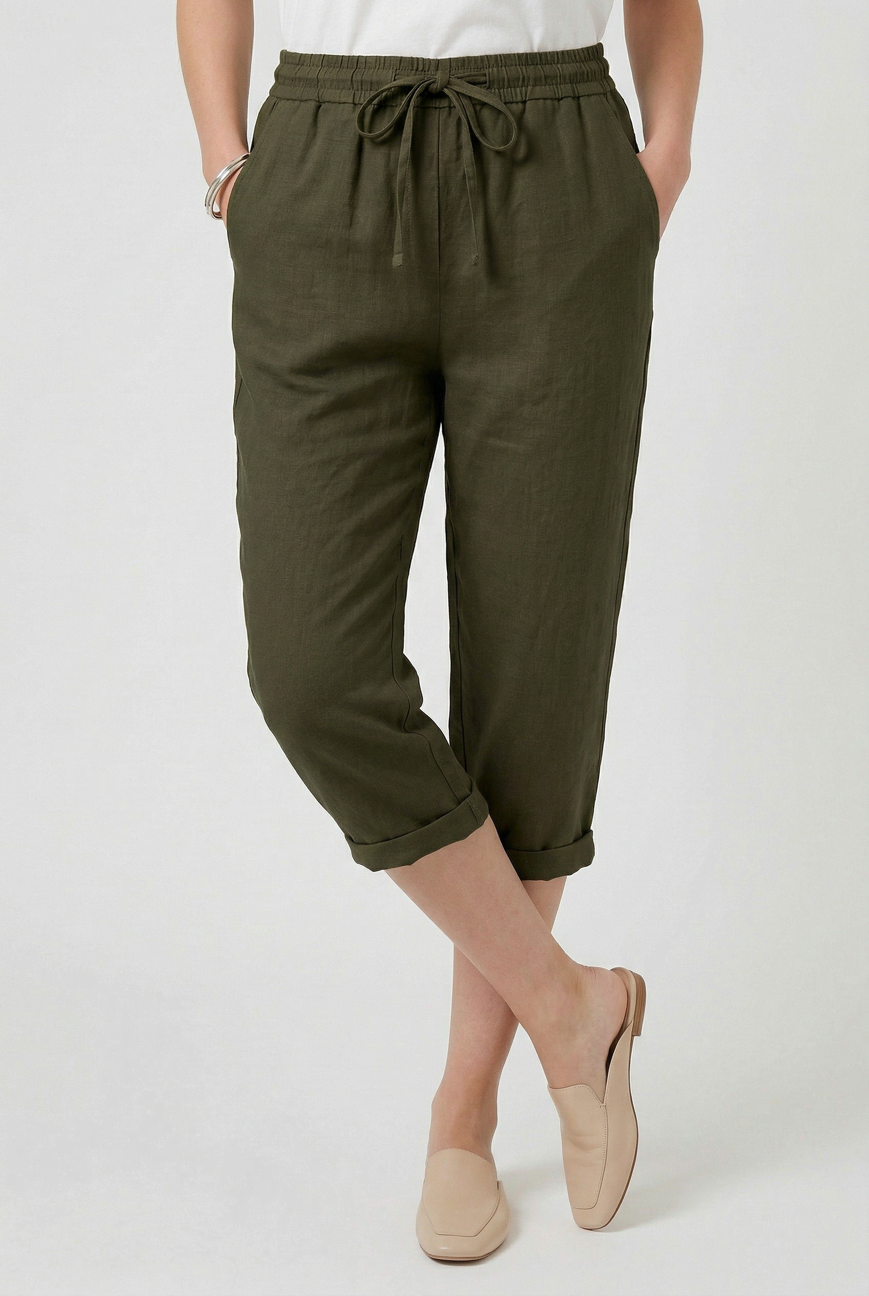 Women’s Trouser | Linen Look with Drawstring - 6