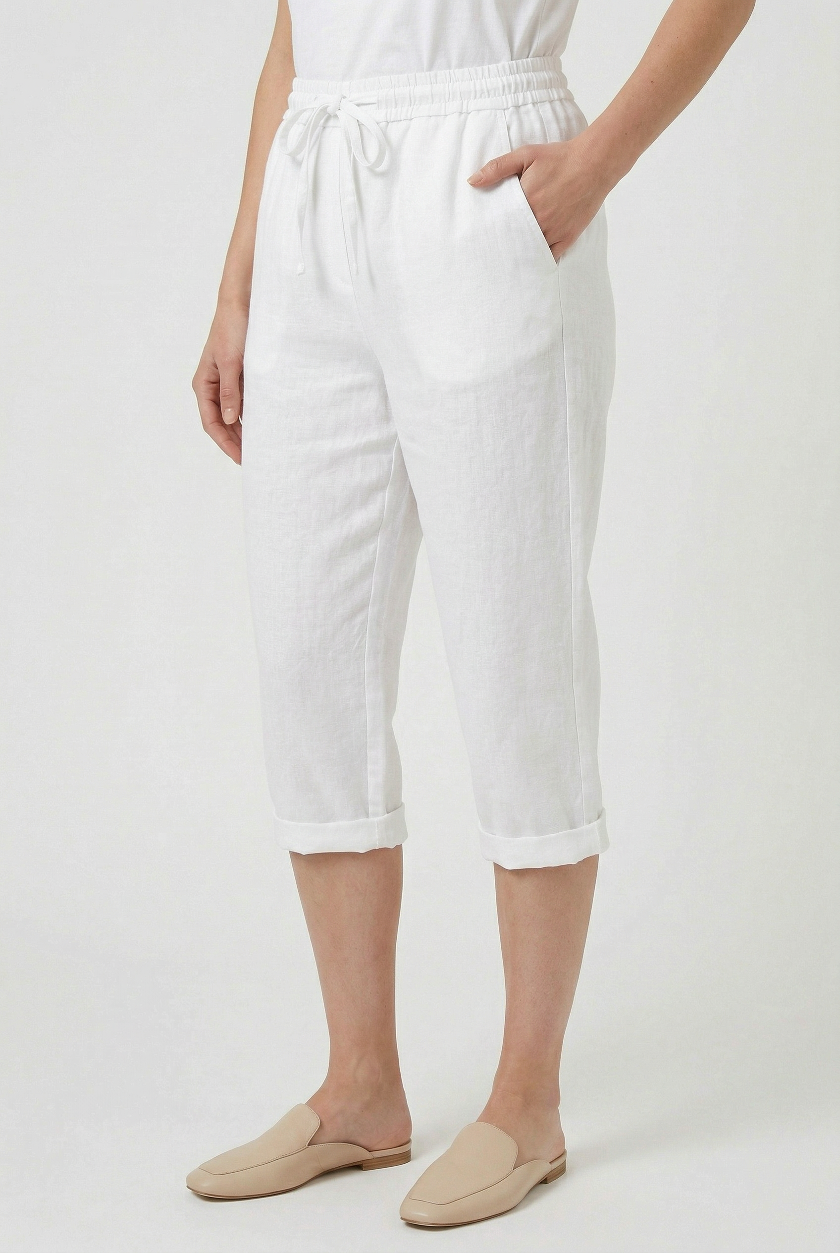 Women’s Trouser | Linen Look with Drawstring - 9