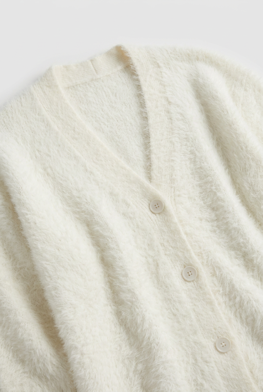 Women's V Neck Long Sleeve Knit Cardigan | Button Down - 3