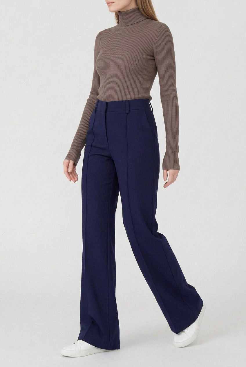 Women's Wide Leg Trousers | High Waist - 7