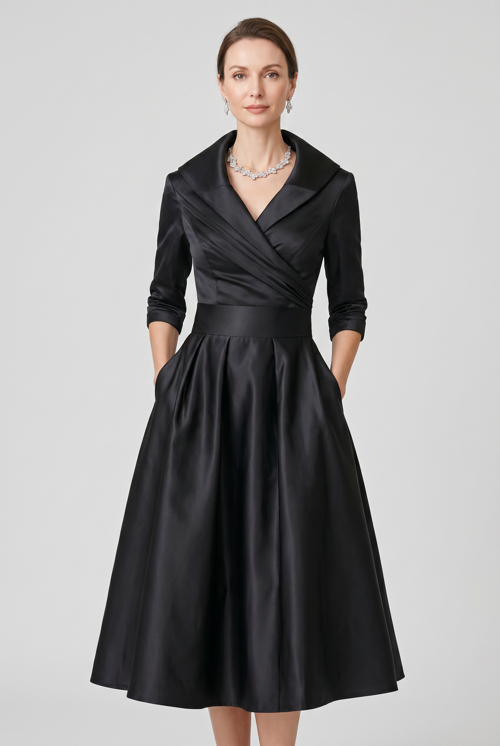 Women's Wrap Midi Wedding Guest Dress | Prom-8
