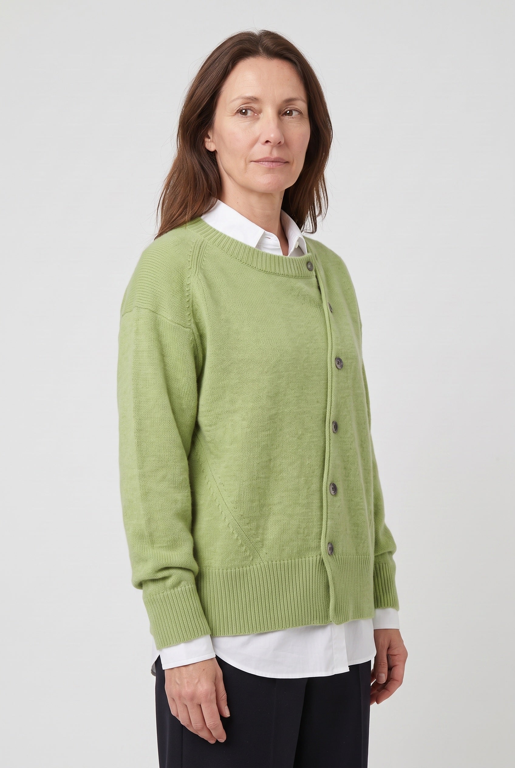 Women's Cardigan | Button-Front Drop Shoulder - 6