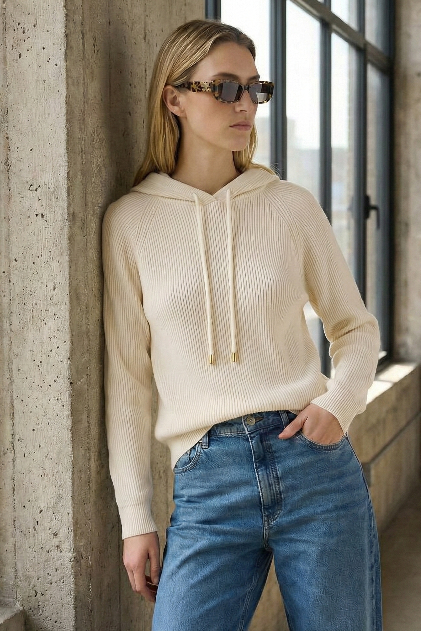Women's Hoodie | Relaxed Ribbed Pullover - 9