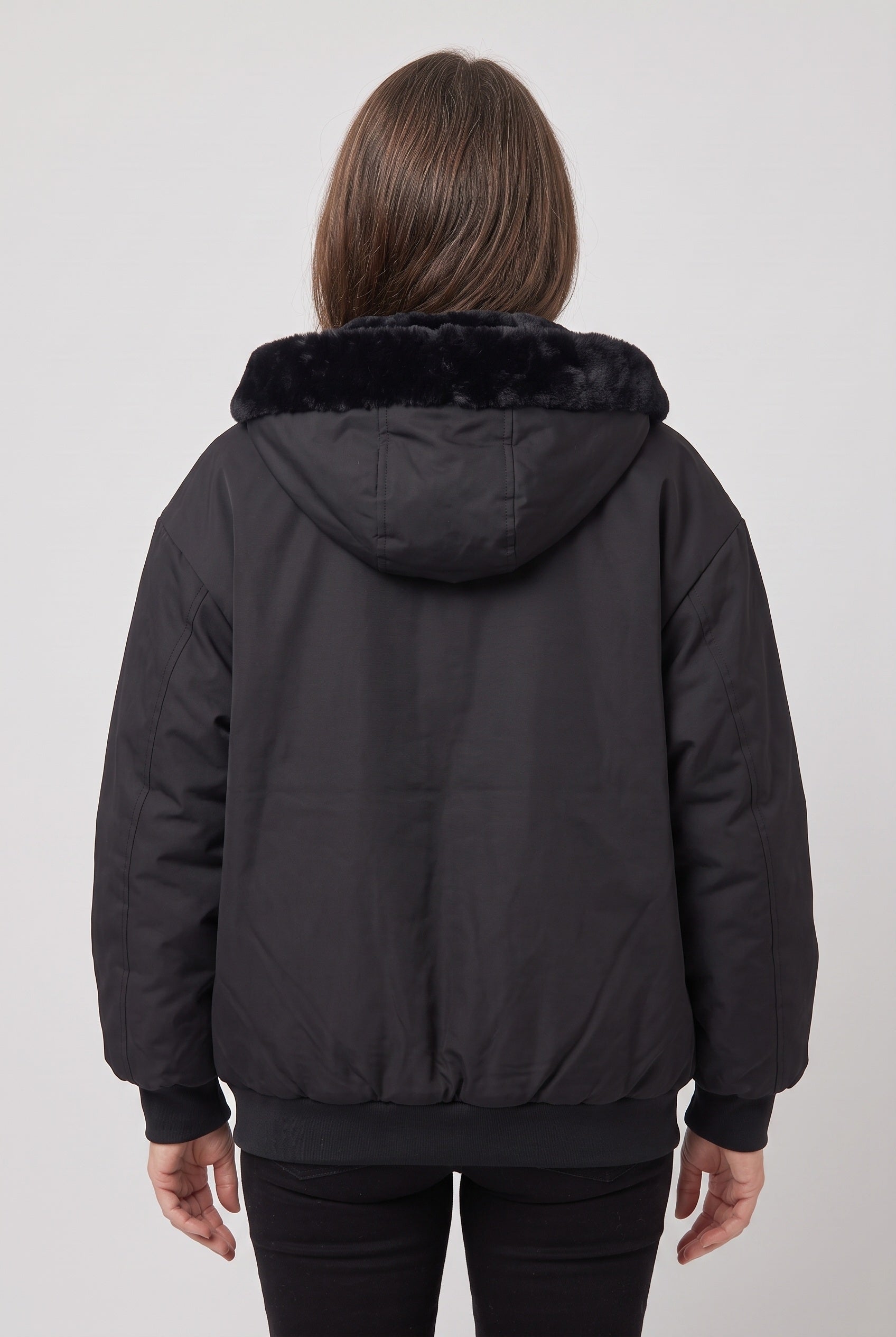 Women's Jacket | Hooded Faux Fur Trim - 2