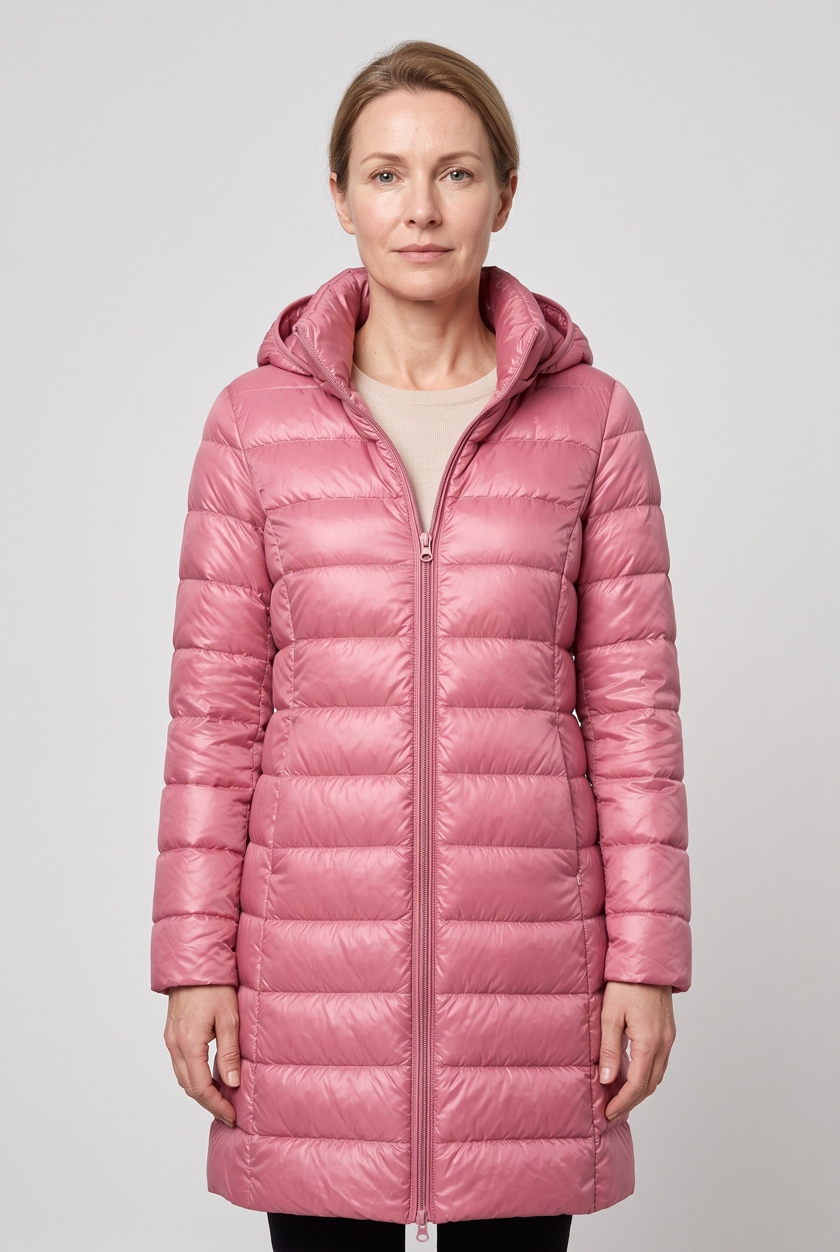 Women's Puffer Jacket | Hooded Longline - 1