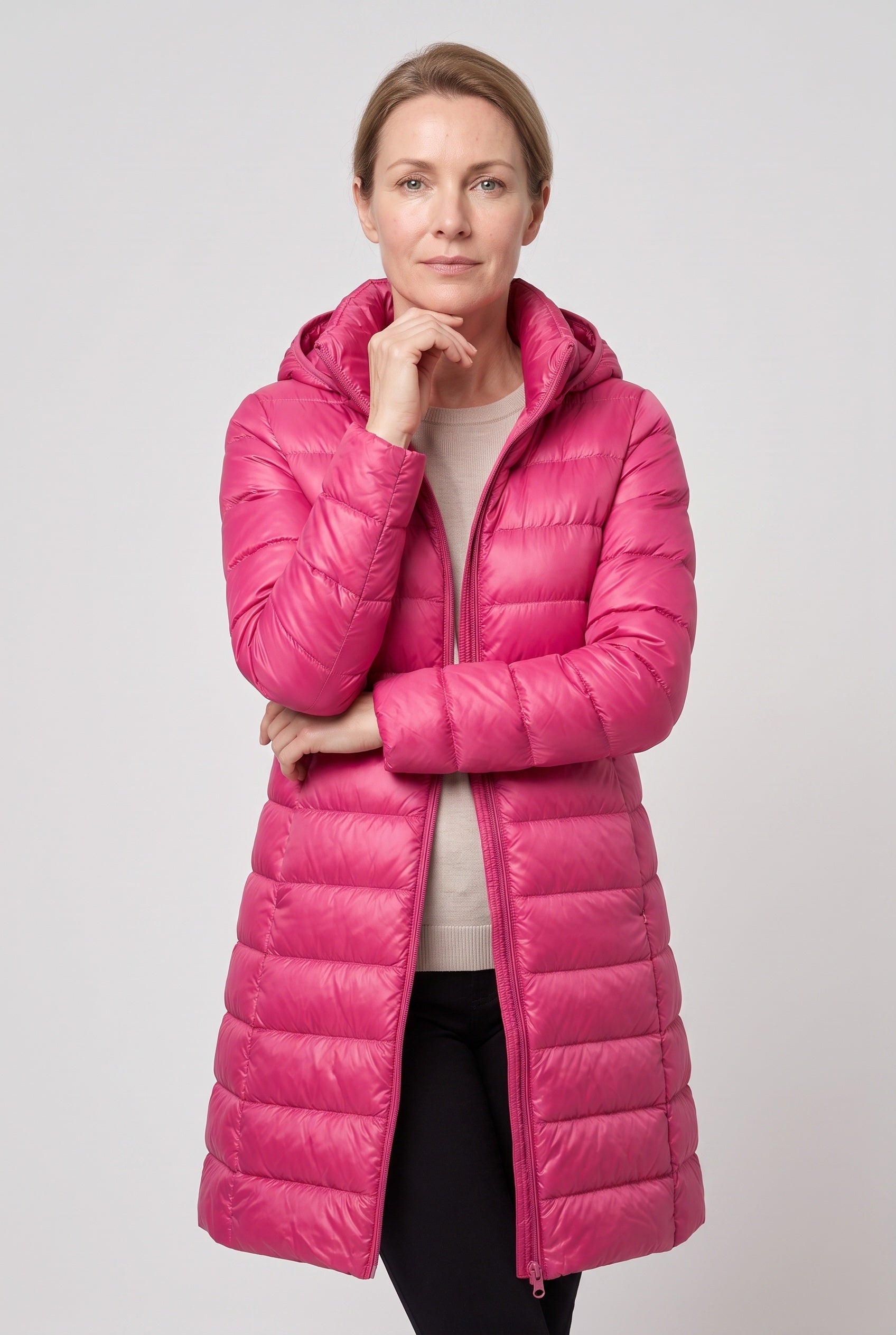 Women's Puffer Jacket | Hooded Longline - 10
