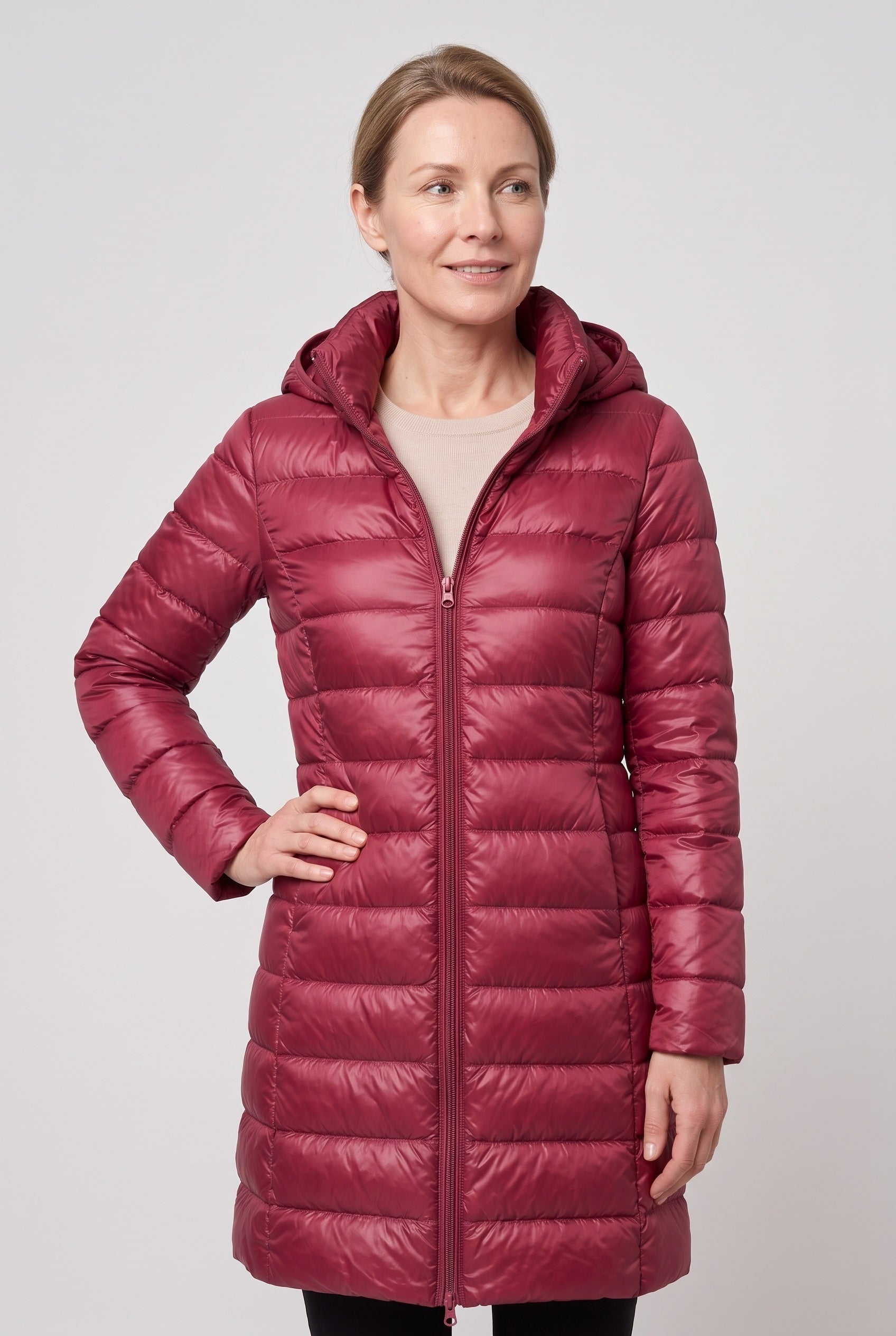 Women's Puffer Jacket | Hooded Longline - 8