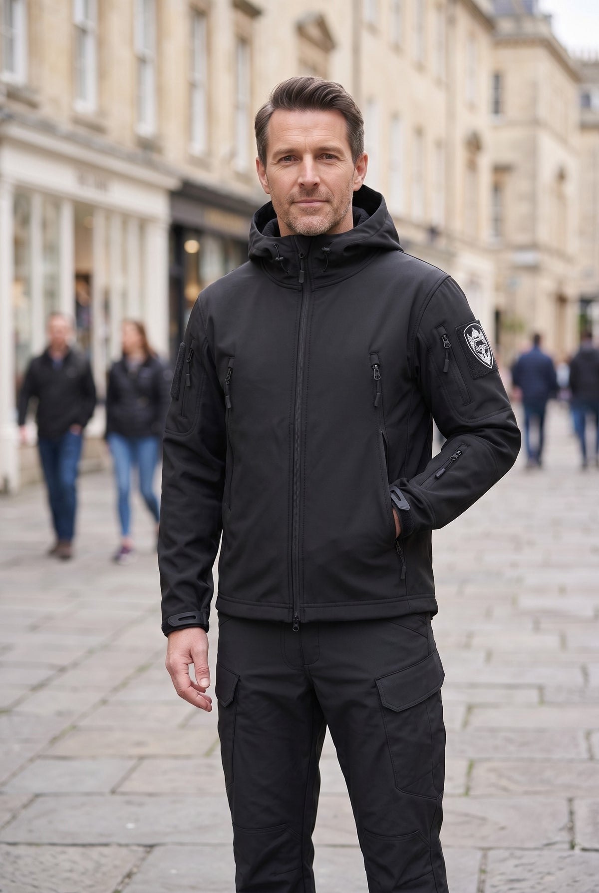 Men's Jacket | Tactical Softshell Utility Set - Black lifestyle