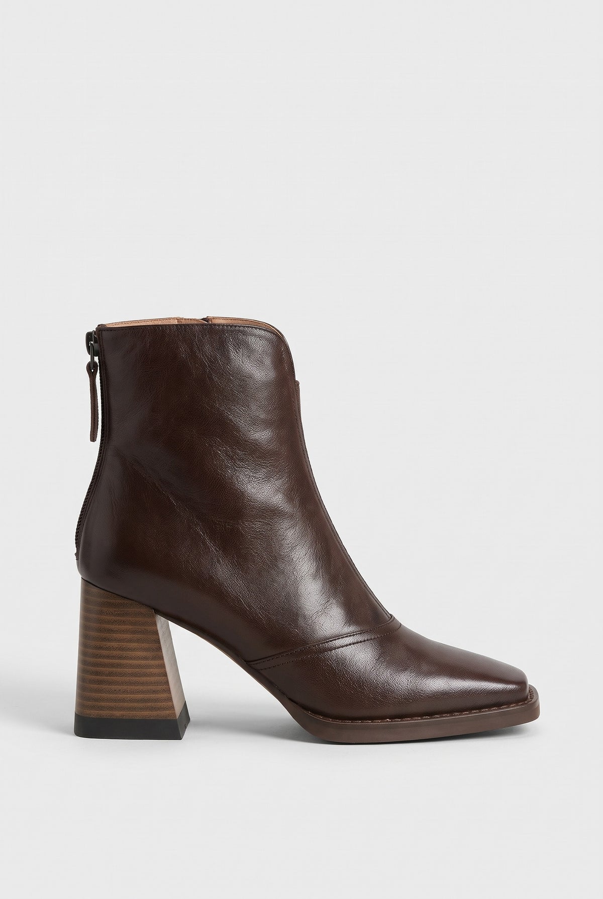 Women's Ankle Boots | Block Heel Square Toe - Brown