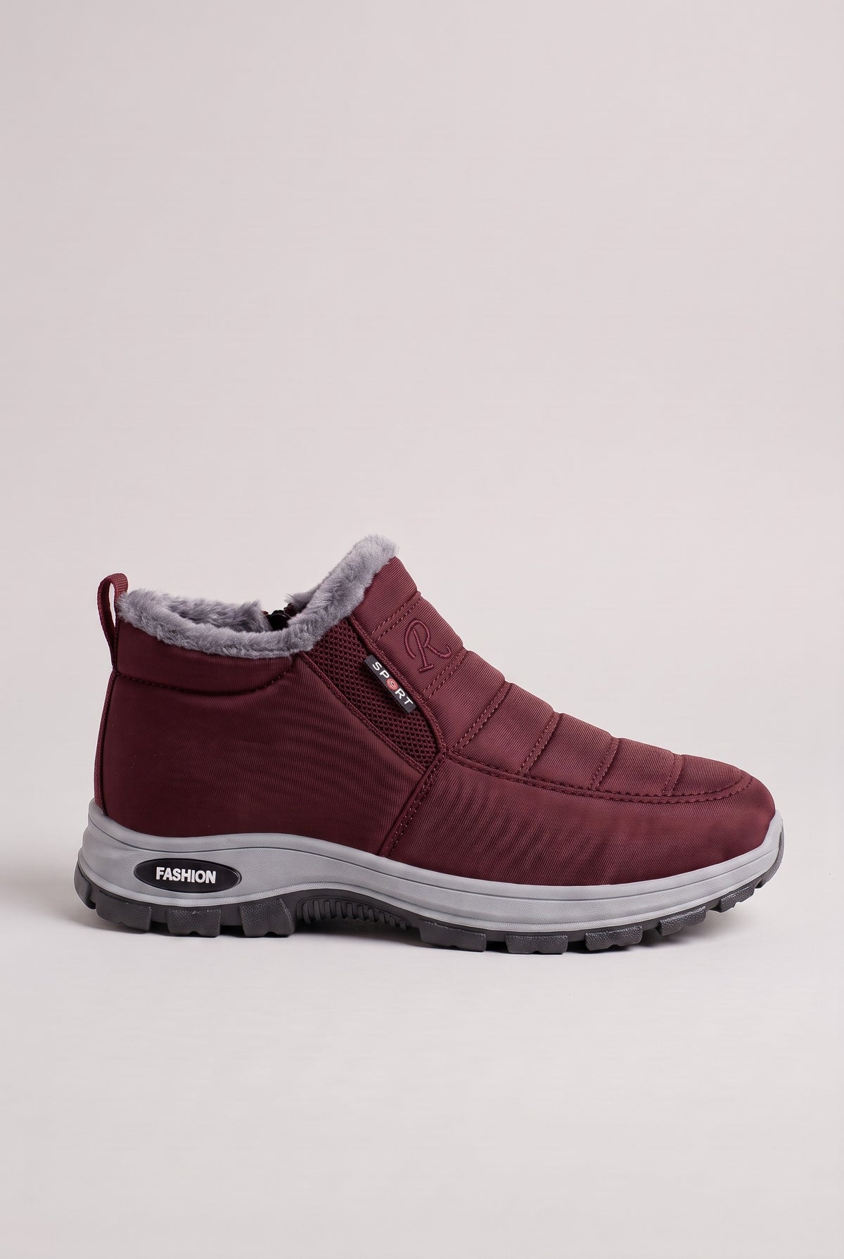 Women's Snow Boots | Fur-Lined Slip-On - Red