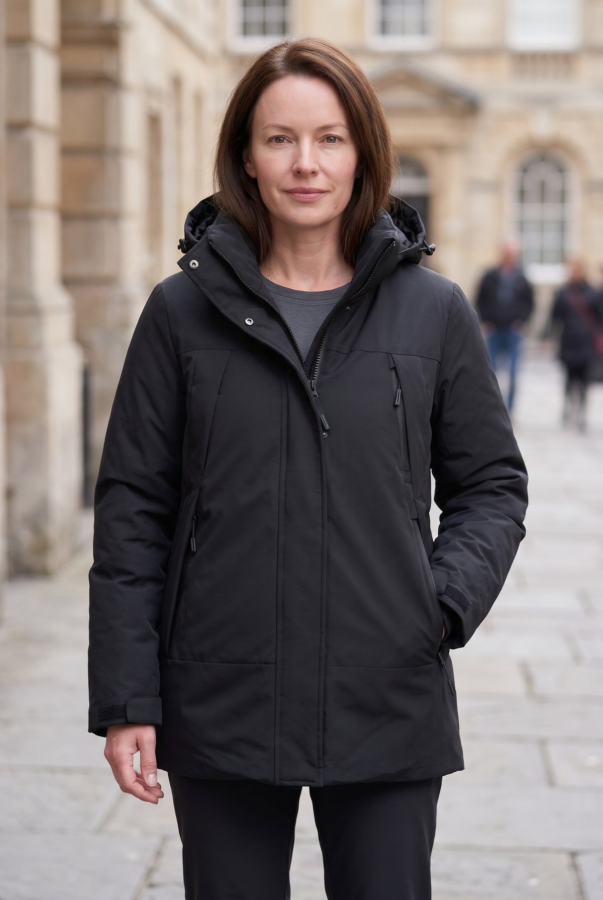Women's Ski Jacket | Hooded Waterproof - Black lifestyle