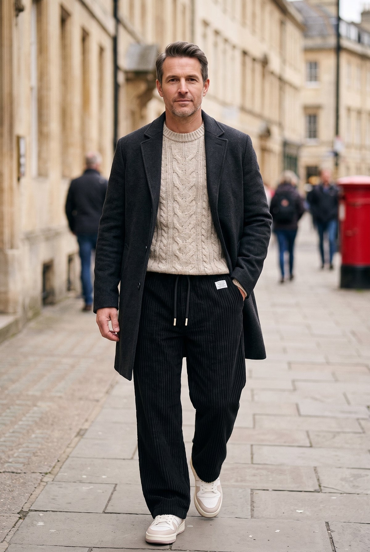 Men’s Trousers | Corduroy Wide-Leg - Black lifestyle