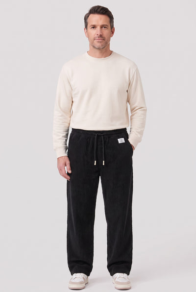 Men’s Trousers | Corduroy Wide-Leg - Black