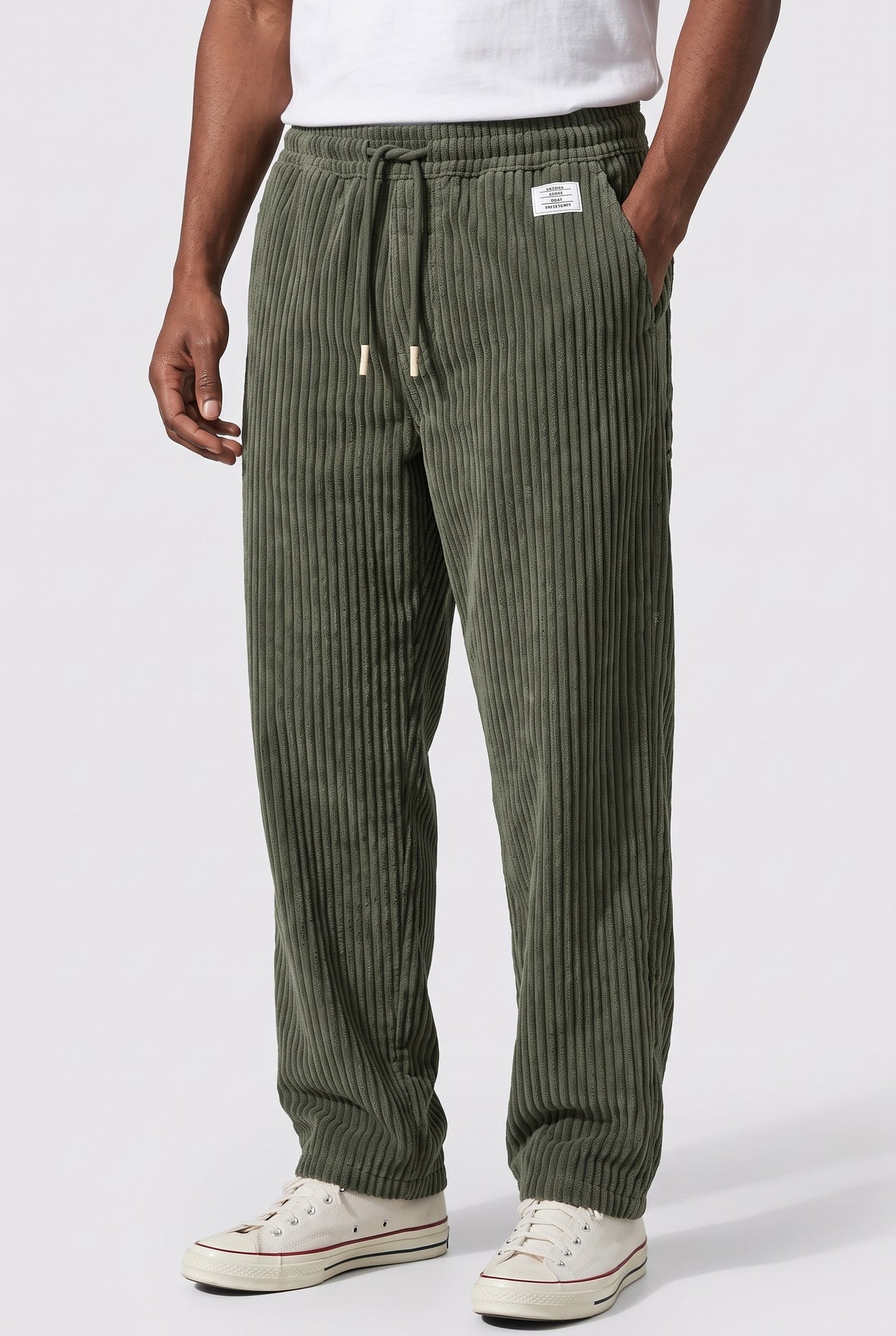 Men’s Trousers | Corduroy Wide-Leg - Green