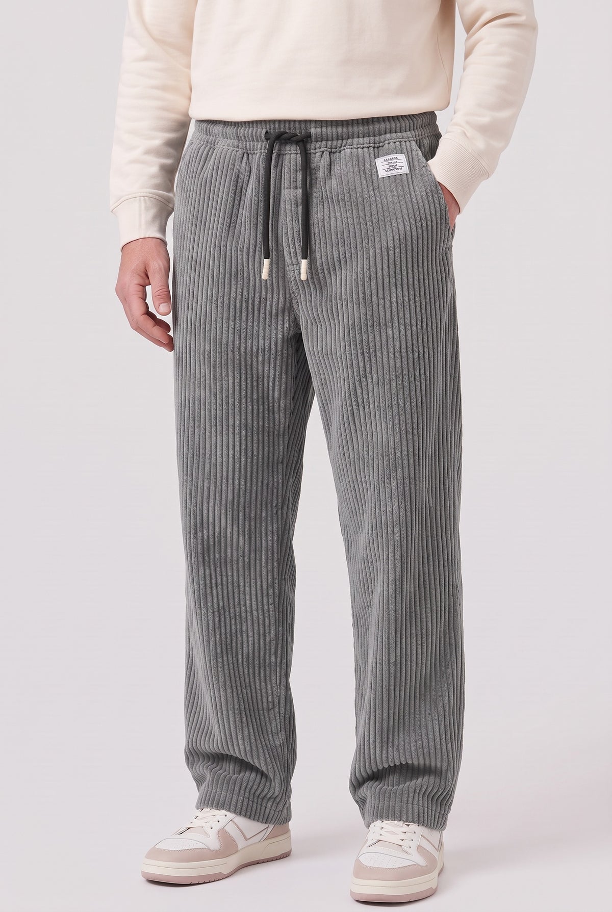 Men’s Trousers | Corduroy Wide-Leg - Grey