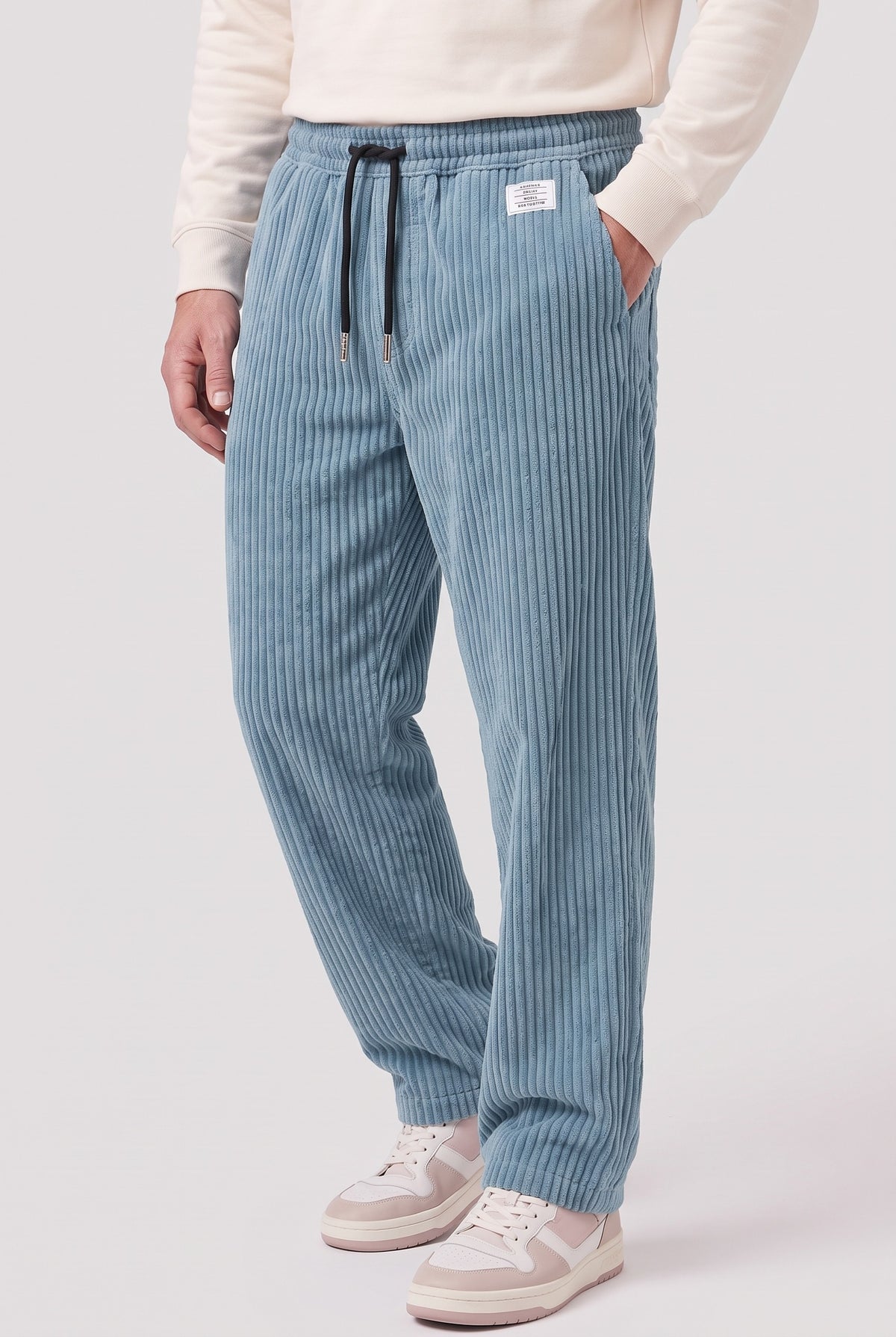 Men’s Trousers | Corduroy Wide-Leg - Light Blue