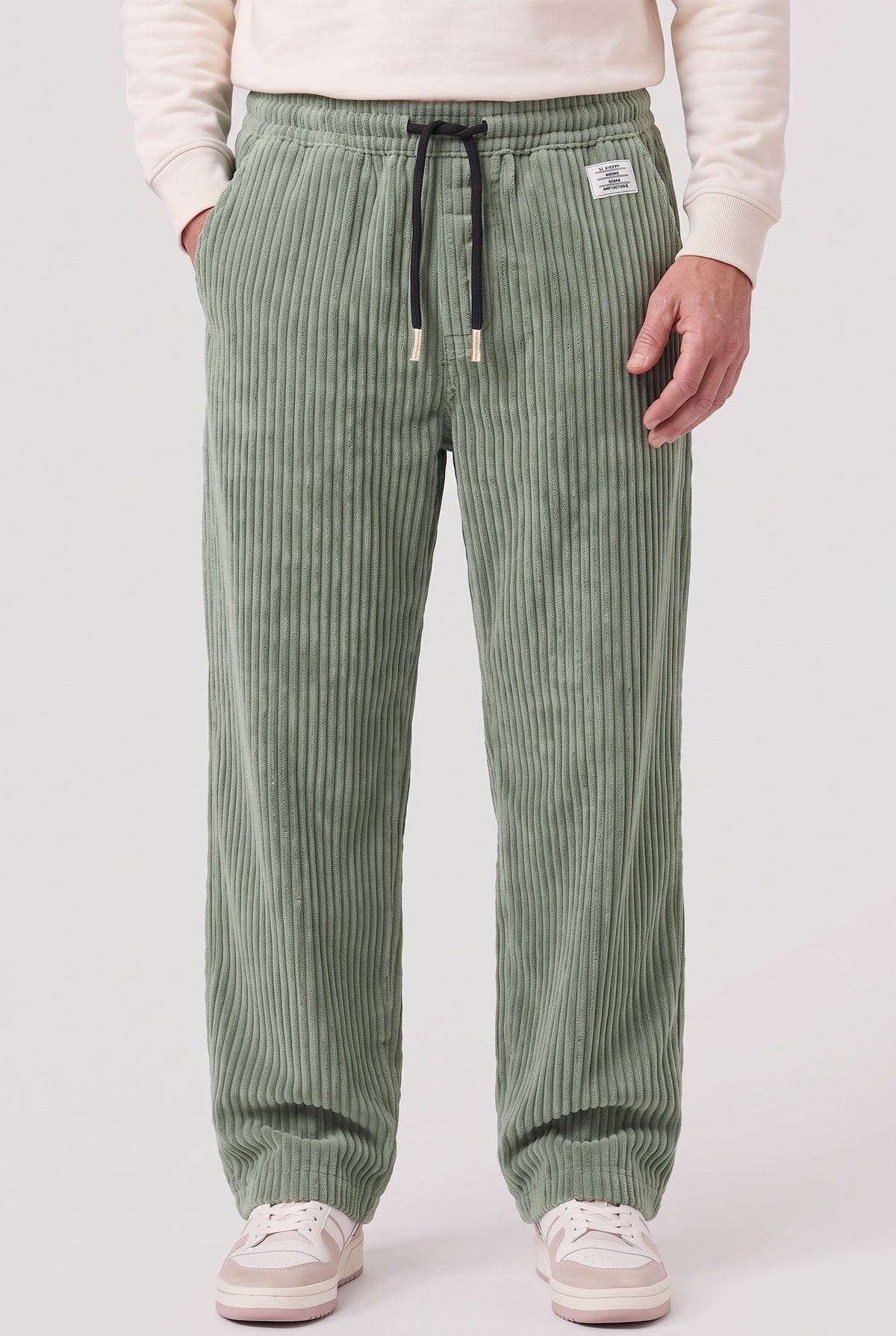 Men’s Trousers | Corduroy Wide-Leg - Light Green