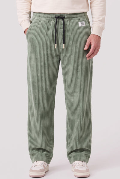 Men’s Trousers | Corduroy Wide-Leg - Light Green