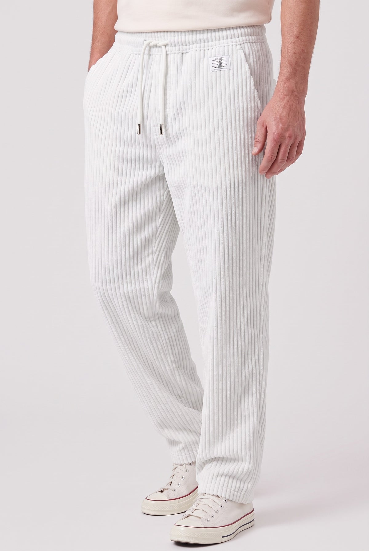 Men’s Trousers | Corduroy Wide-Leg - White