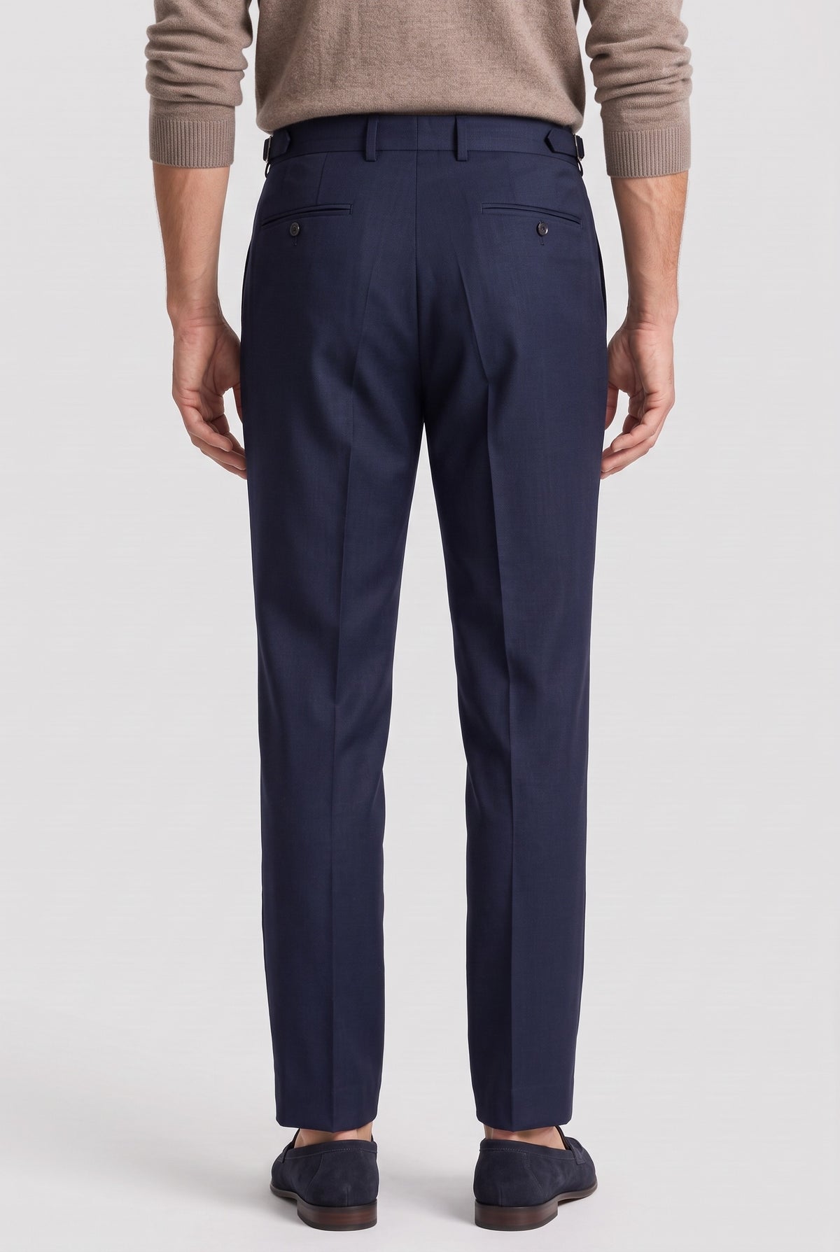 Men’s Trousers | Pleated Tailored Fit - Navy back