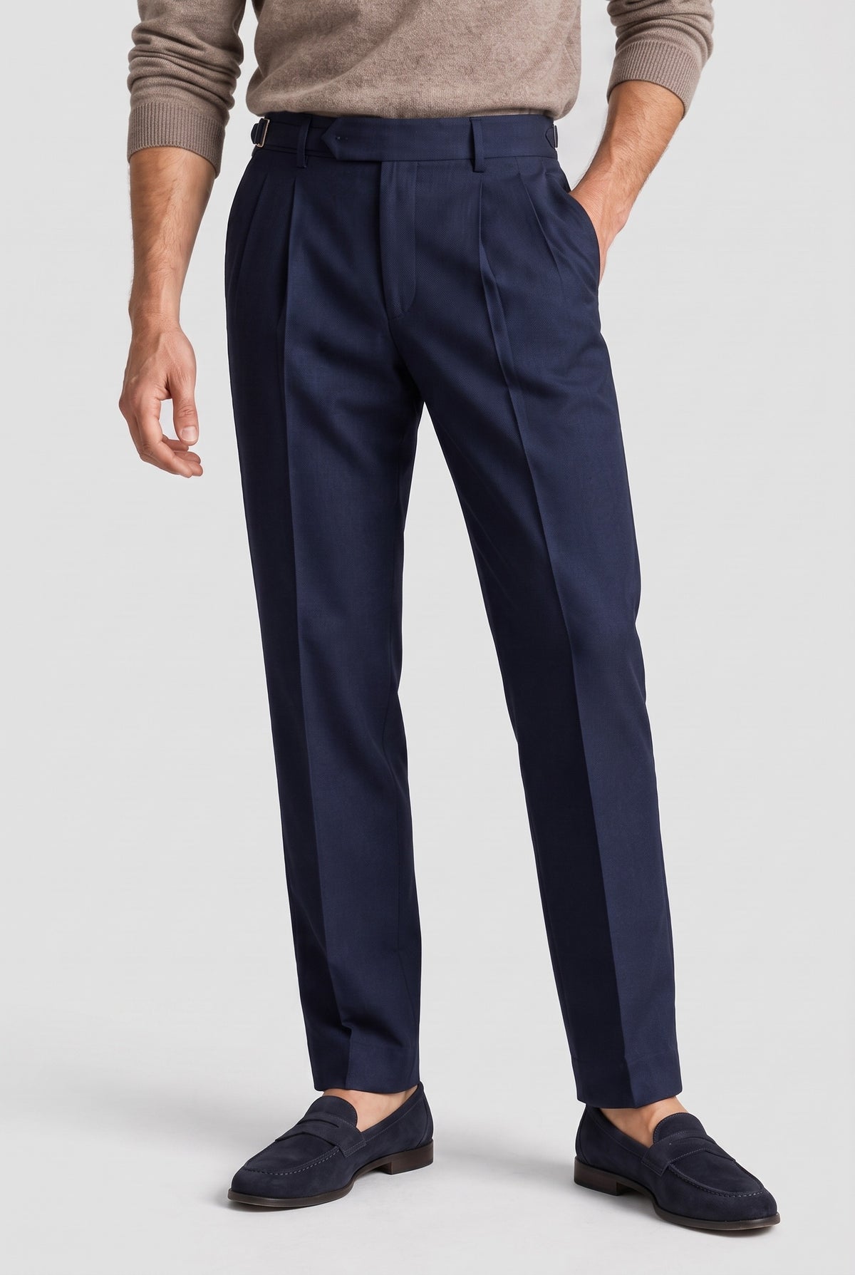 Men’s Trousers | Pleated Tailored Fit - Navy