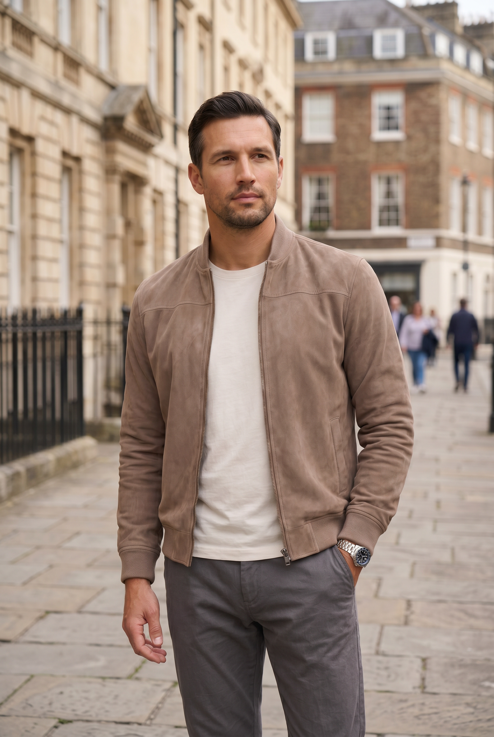 Men's Bomber Jacket | Casual Zipper-4