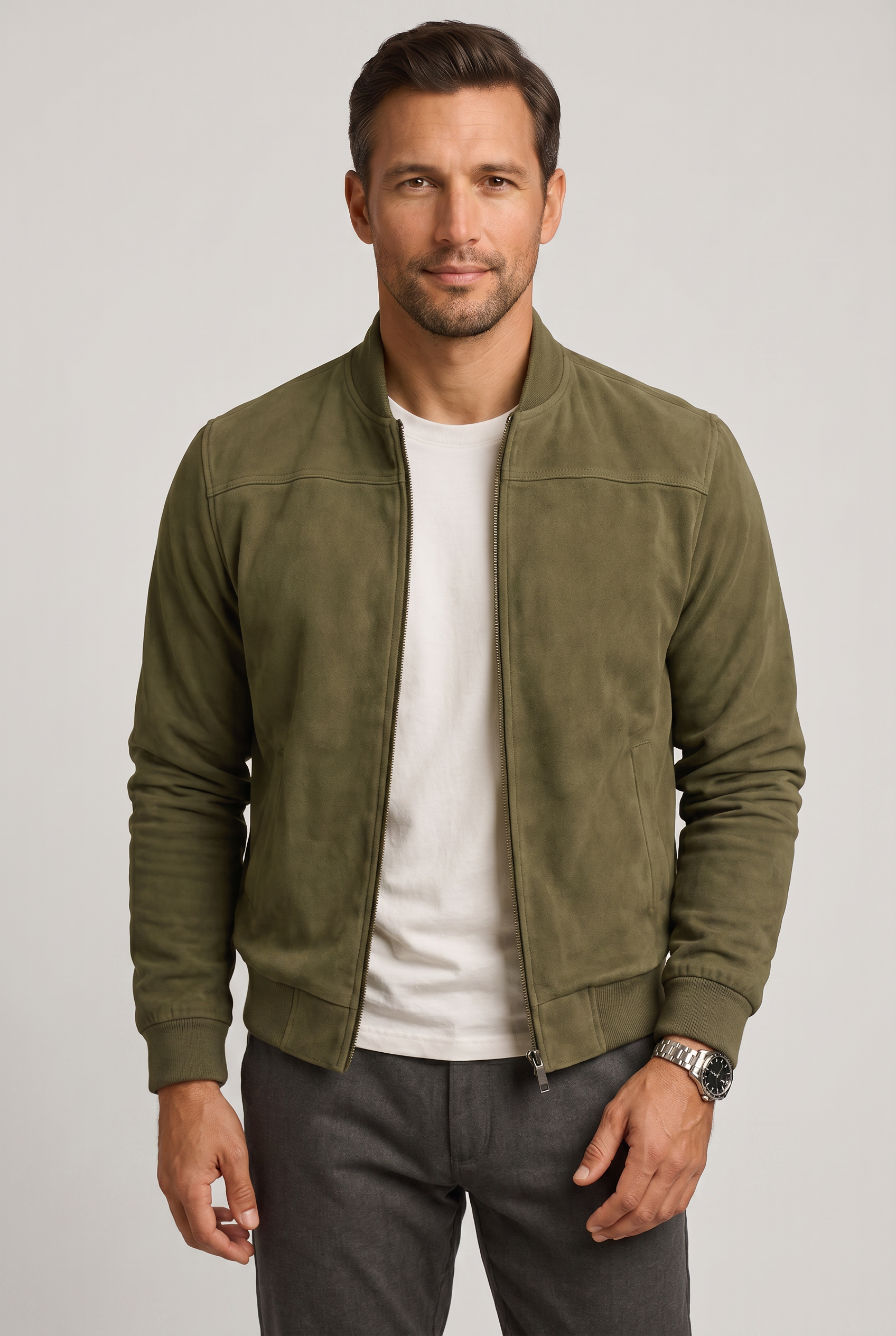 Men's Bomber Jacket | Casual Zipper-5