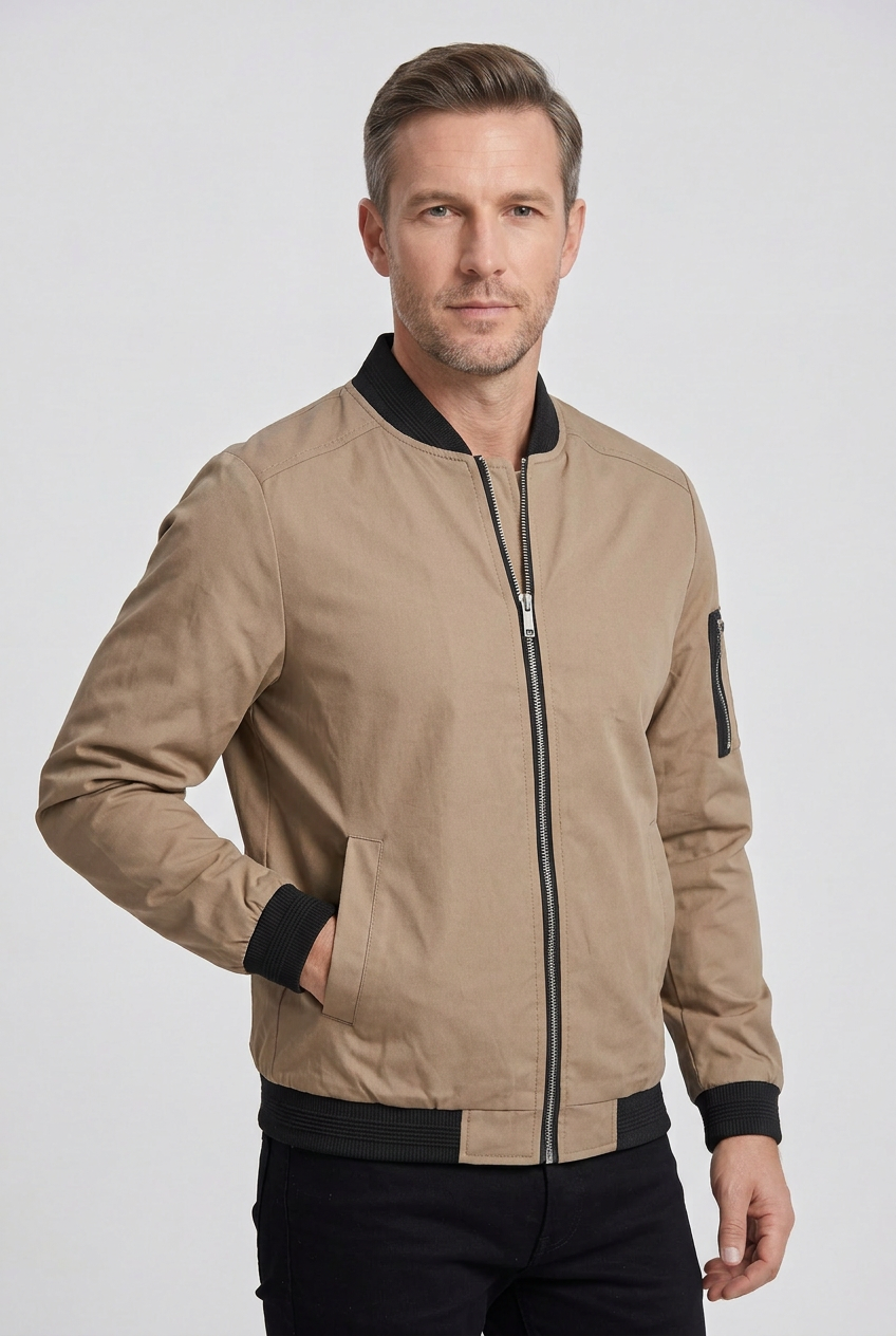 Men’s Bomber Jacket | with Zip Sleeve Pocket - 9