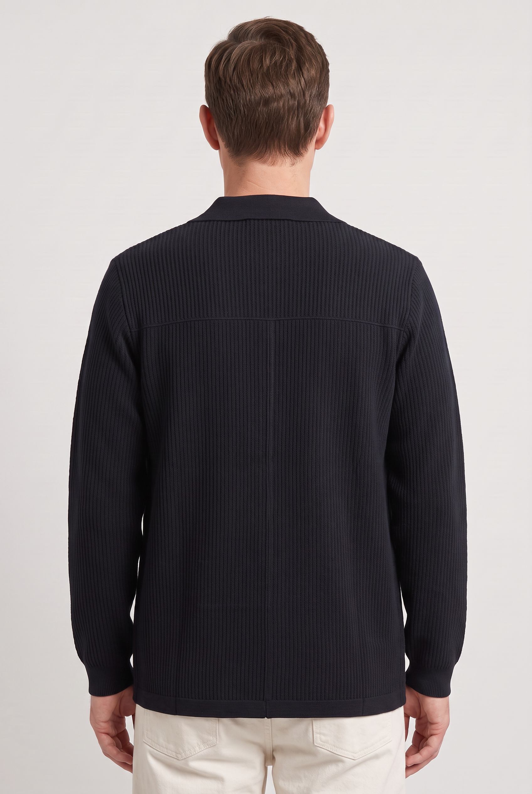 Men's Cardigan | Button Overshirt with Patch Pockets - 2