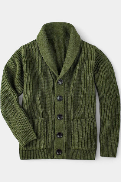 Men's Cardigan | Button Shawl Collar - 4