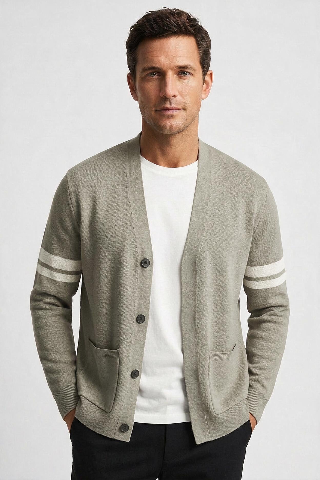 Men’s Cardigan | Lightweight Knit with Front Pockets - 16