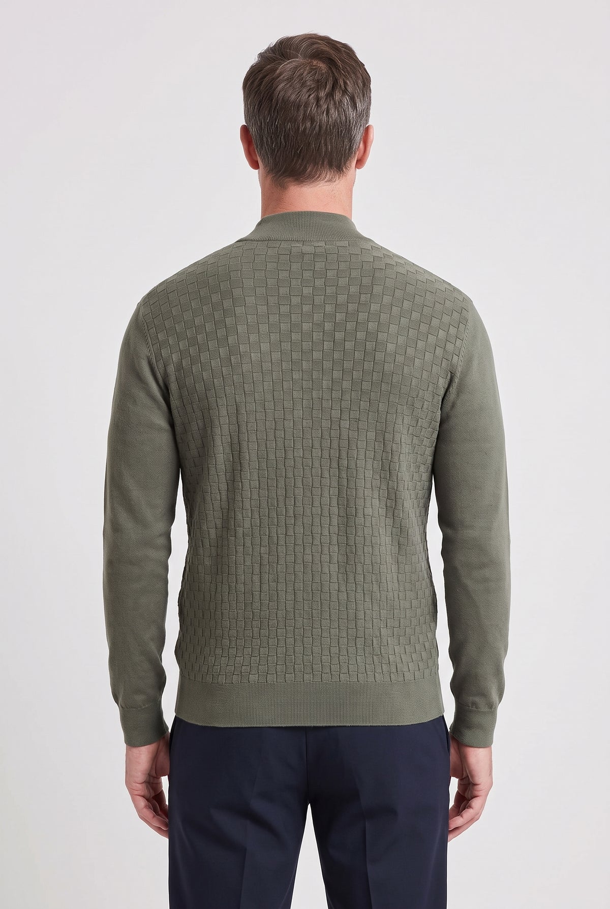 Men's Cardigan | Zip Funnel Neck - 2