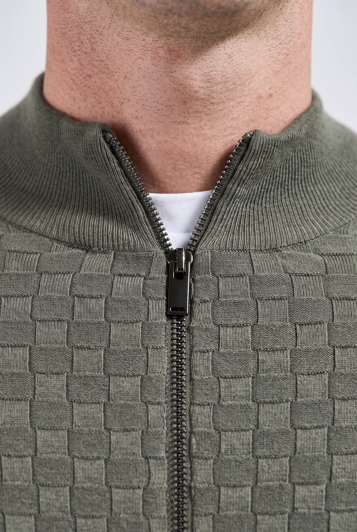 Men's Cardigan | Zip Funnel Neck - 3