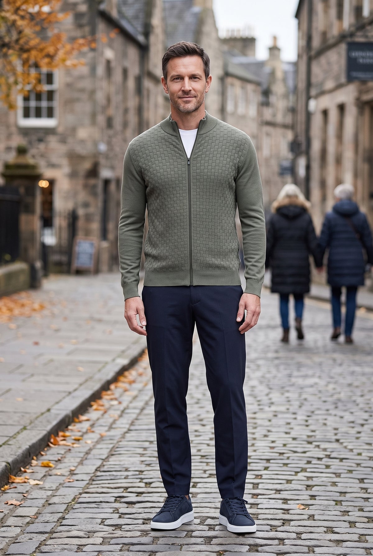 Men's Cardigan | Zip Funnel Neck - 4