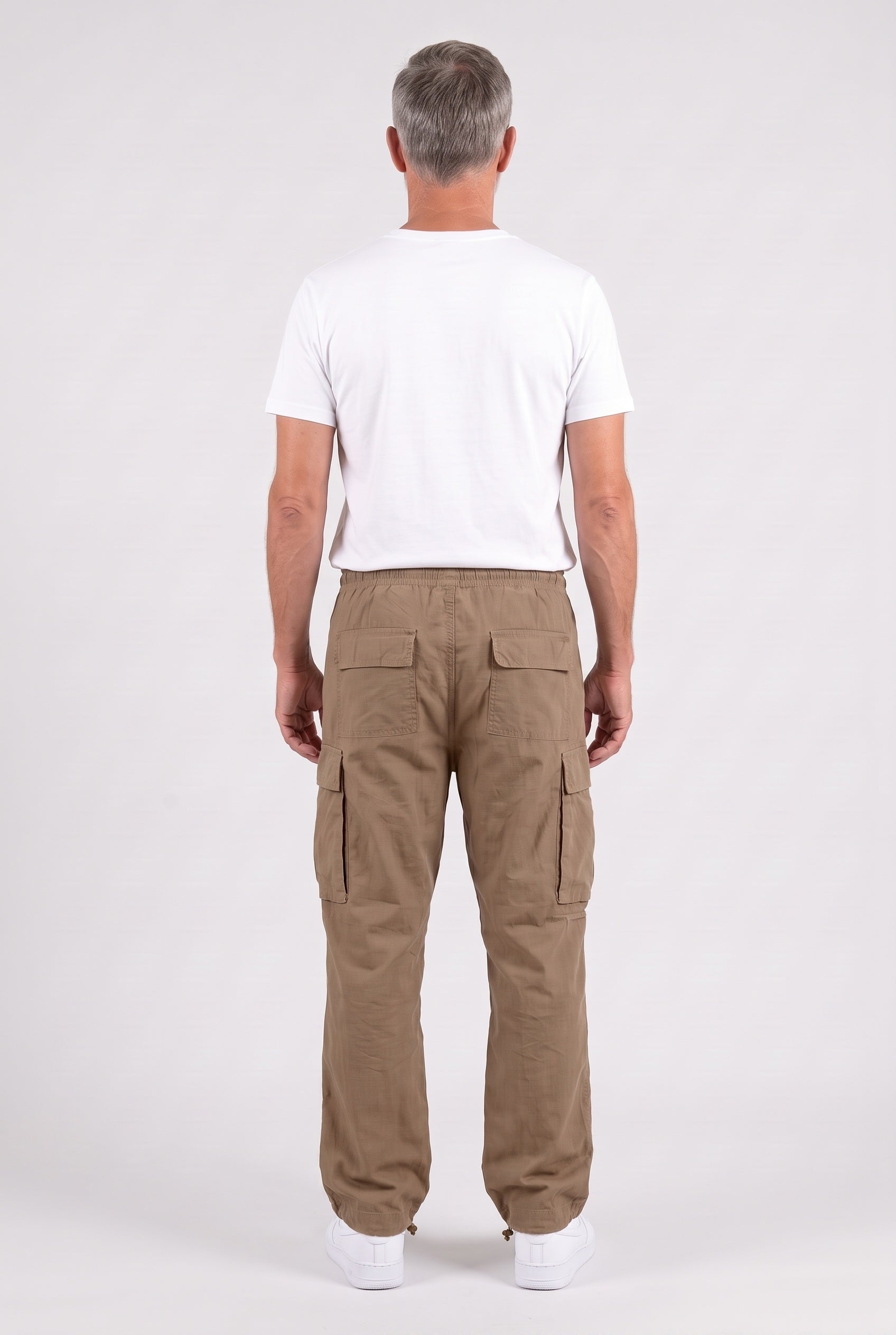 Men's Cargo Trousers | Relaxed Fit - Brown back
