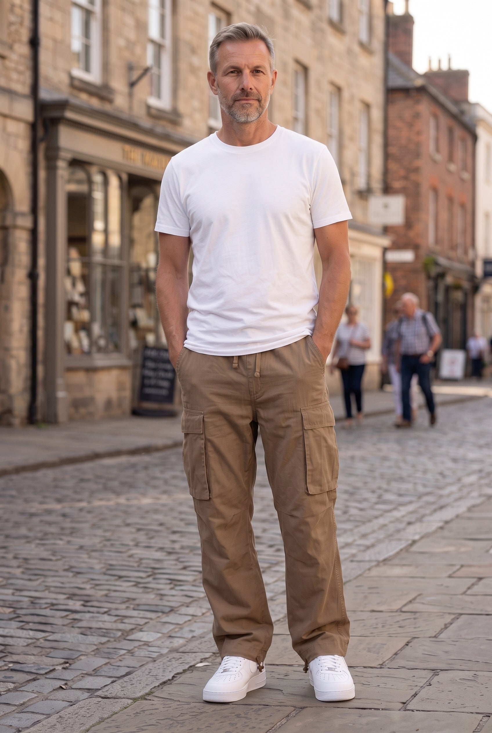 Men's Cargo Trousers | Relaxed Fit - Brown lifestyle