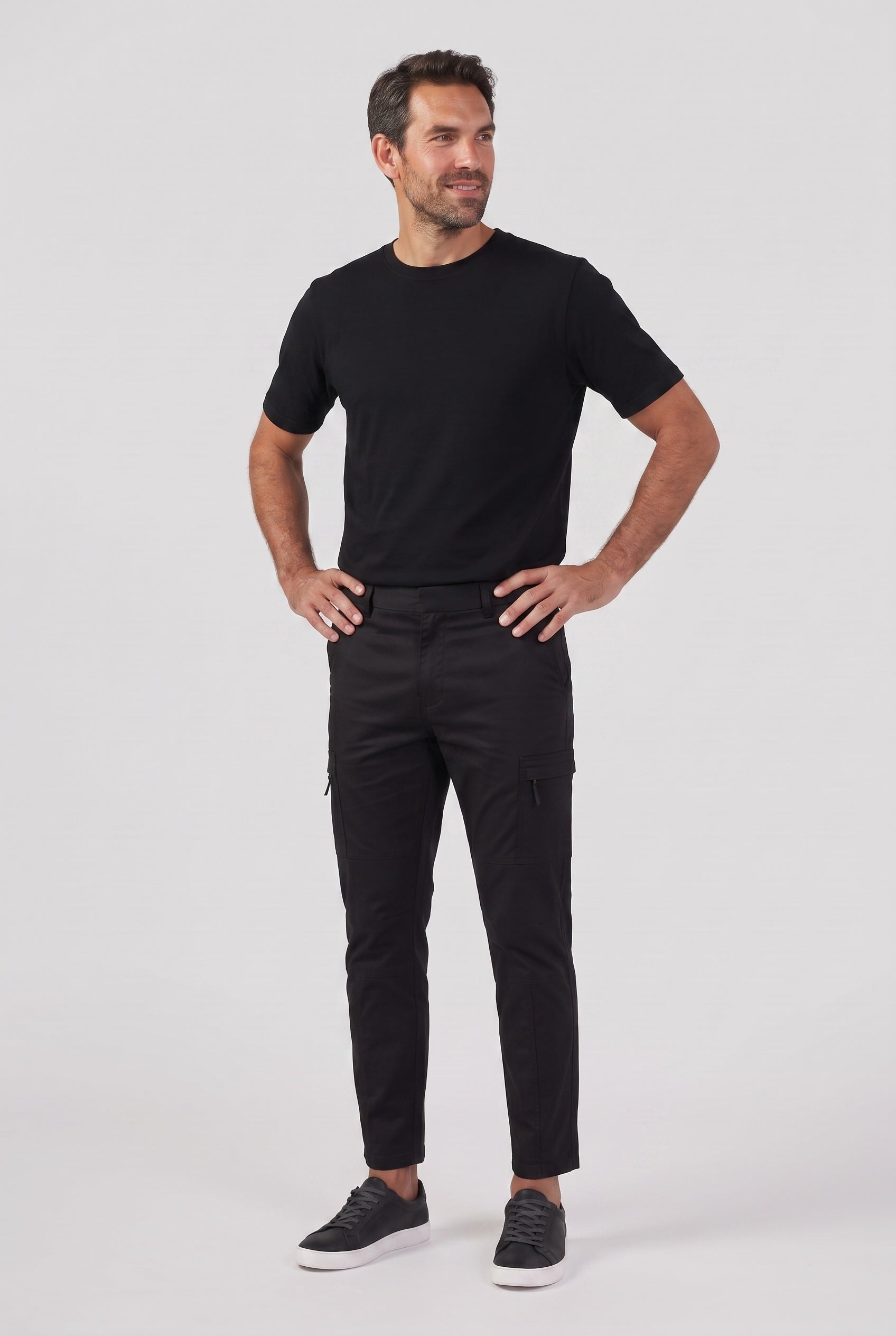 Men's Cargo Trousers | Tapered Utility - Black