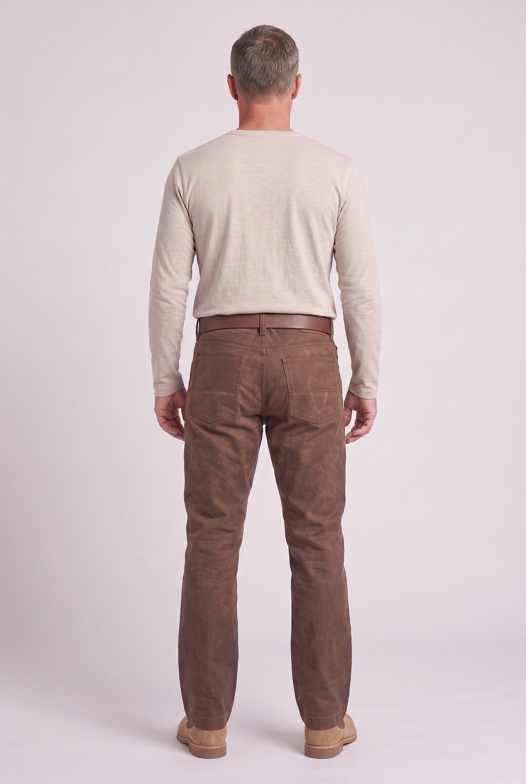 Men's Cargo Trousers | Utility Straight Leg - Brown back