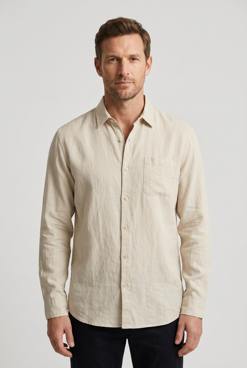 Men's Casual Collared Button Down Relaxed Fit Shirt | Long Sleeves - 1