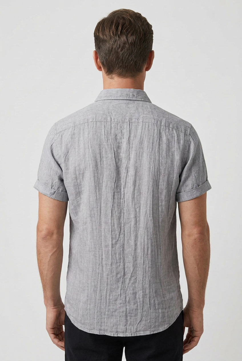 Men's Collared Short Sleeve Casual Shirt | Button Down - 2