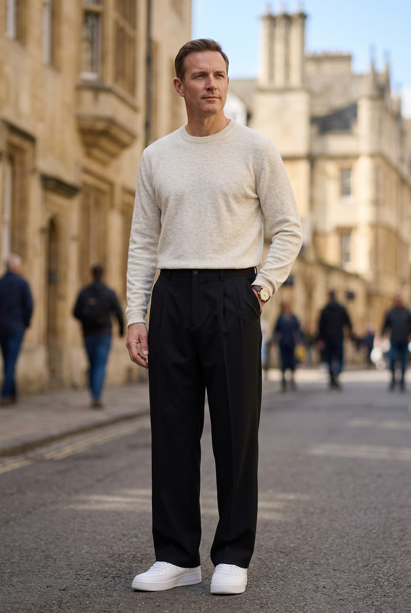 Men's High Waist Pleated Trousers | Straight Leg - 10