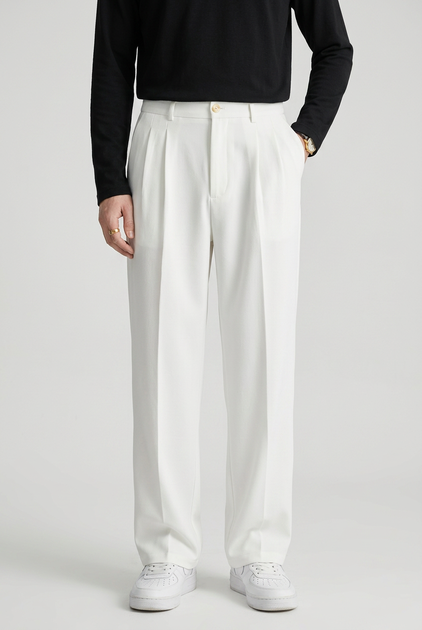 Men's High Waist Pleated Trousers | Straight Leg - 5