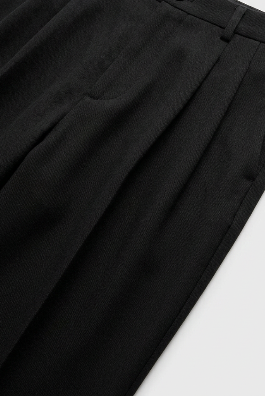 Men's High Waist Pleated Trousers | Straight Leg - 9