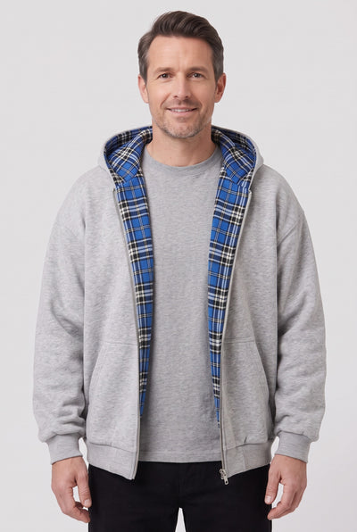 Men's Hoodie | Reversible Zip-Up - Grey