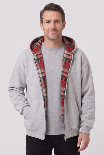 Men's Hoodie | Reversible Zip-Up - Red