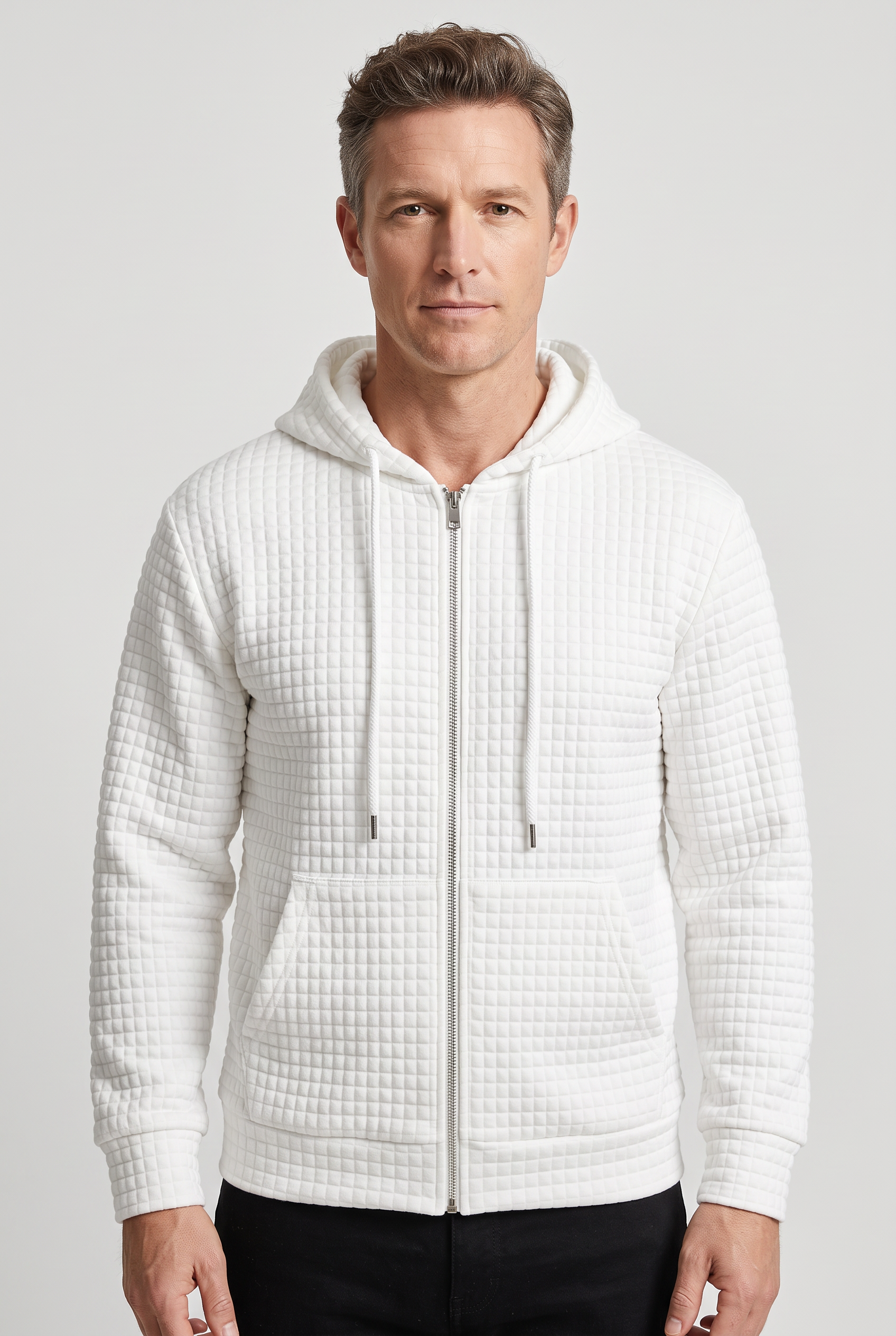 Men's Hoodie | Zip-Up Waffle Knit - 5