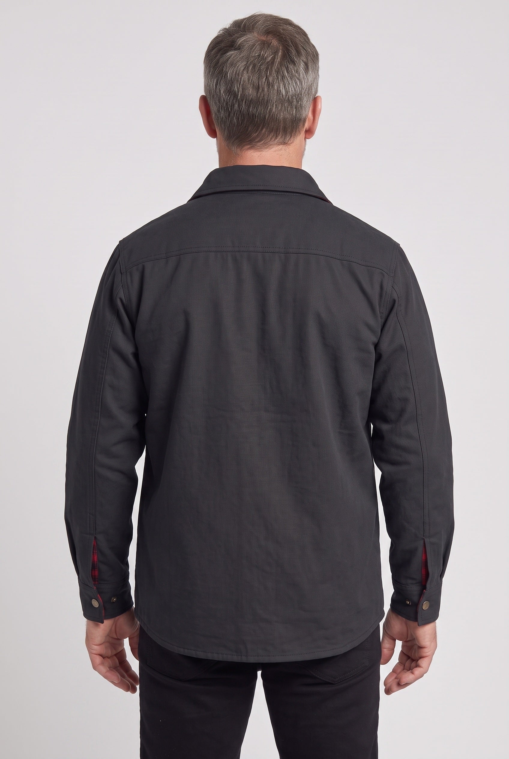 Men's Jacket | Flannel-Lined Shacket - BLACK back