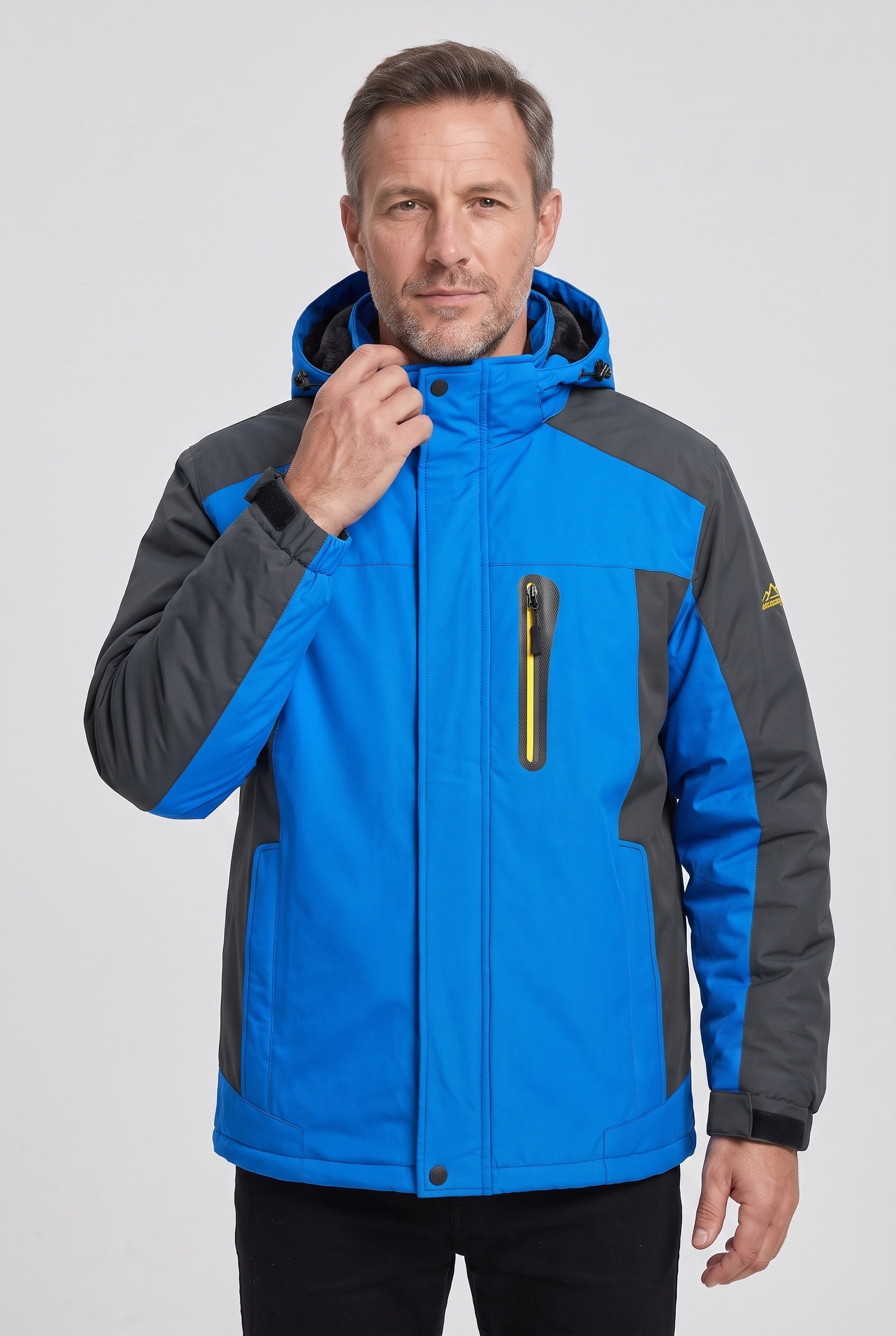 Men's Jacket | Fleece-Lined Hooded - Blue