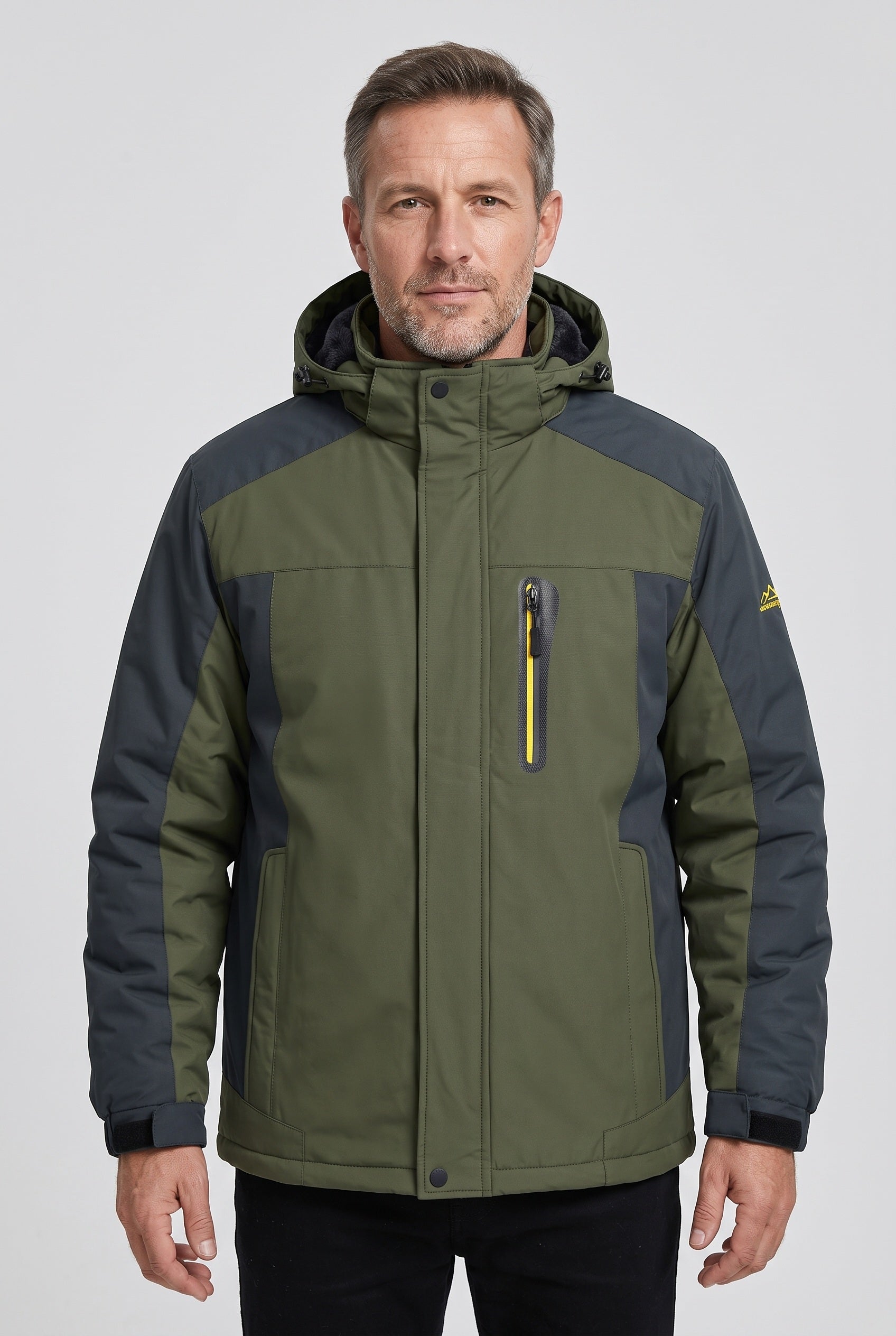 Men's Jacket | Fleece-Lined Hooded - Green