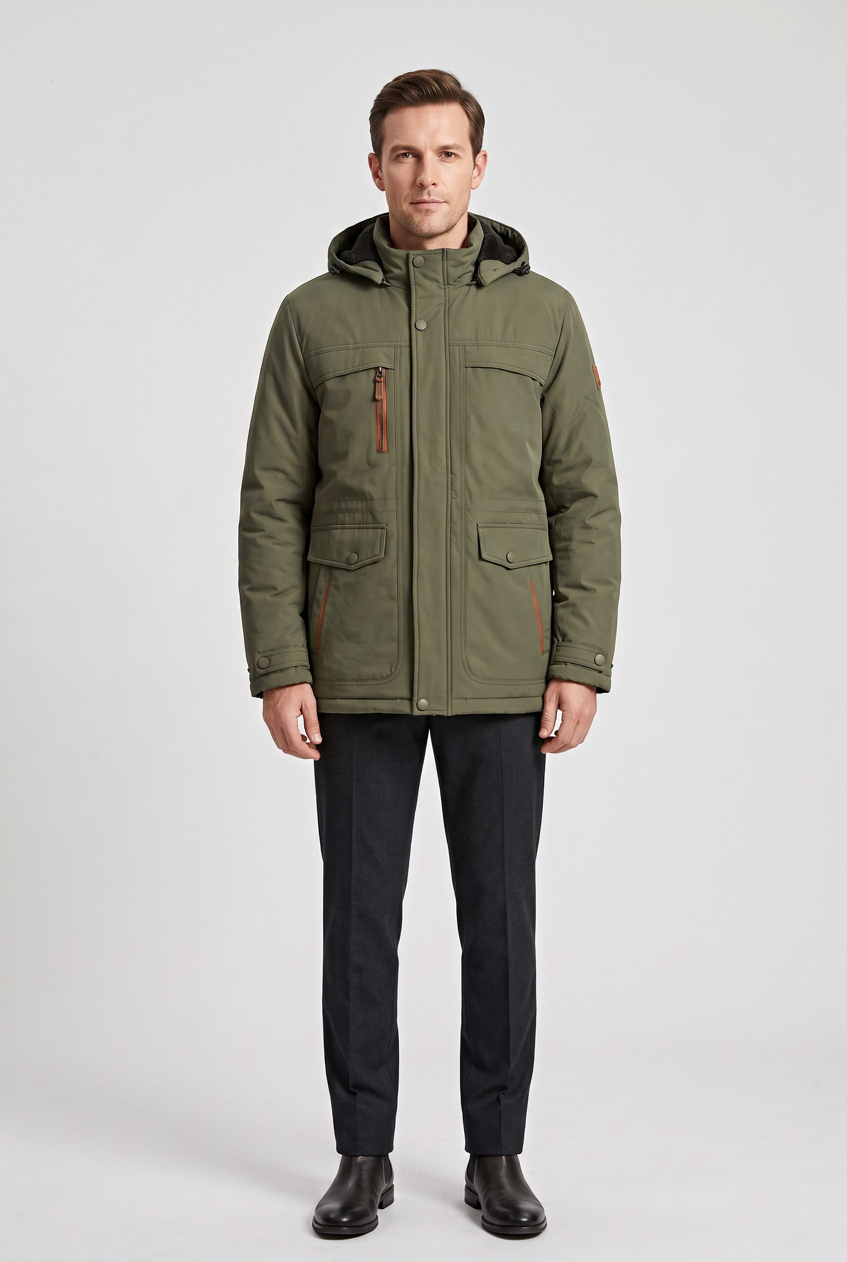Men's Jacket | Fleece-Lined Hooded Parka - 2